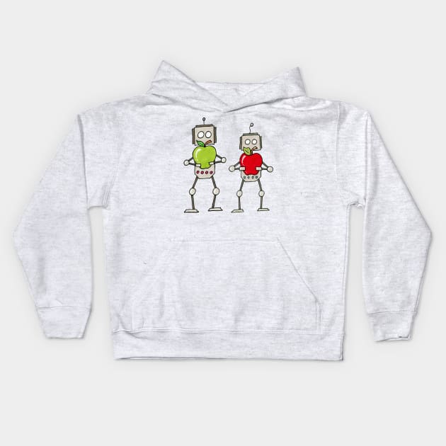 Apple Bots Kids Hoodie by CuteBotss